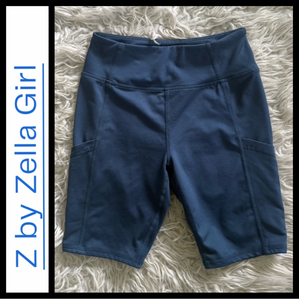 Z by Zella Girl Blue High Rise Bike Shorts